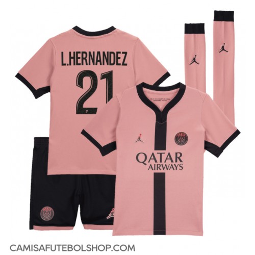 Camisa de time de futebol Paris Saint-Germain Lucas Hernandez #21 Replicas 3º Equipamento Infantil 2024-25 Manga Curta (+ Calças curtas)